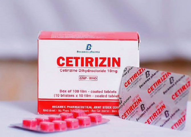 Thuốc trị nổi mề đay Cetirizin