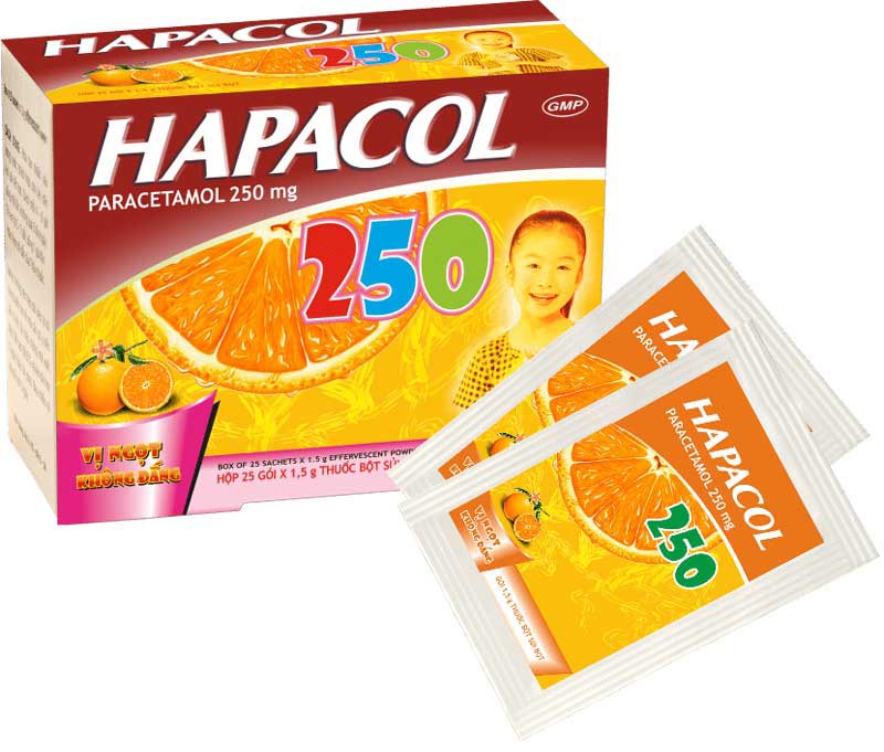 Thuốc Hapacol dạng sủi bọt có thành phần chính là paracetamol