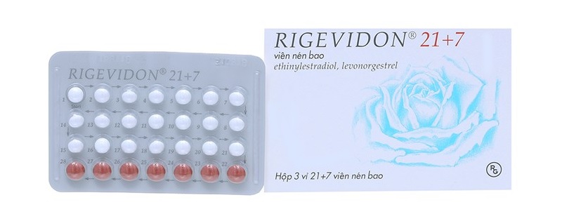 Rigevidon có dạng 21 viên nén trắng và 7 viên bao phim màu nâu