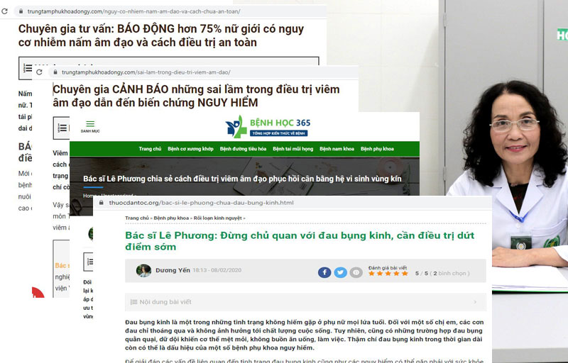 Bác sĩ Lê Phương là cố vấn kiến thức phụ khoa trên nhiều trang thông tin y tế uy tín