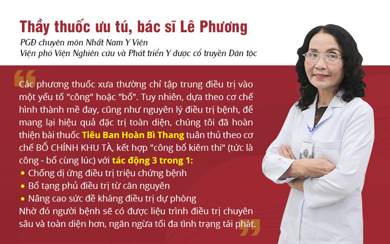 Bác sĩ Lê Phương chia sẻ về cơ chế điều trị của Tiêu Ban Hoàn Bì Thang