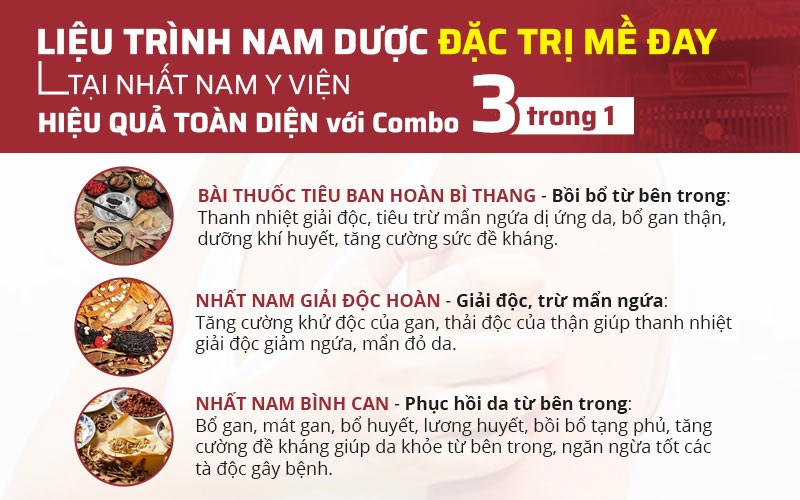 Bộ ba chế phẩm trong liệu trình điều trị mề đay tại Trung tâm da liễu Đông y Việt Nam