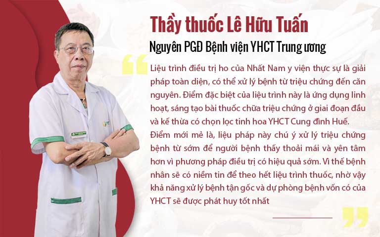 Bác sĩ Lê Hữu Tuấn chia rẻ về Liệu trình điều trị ho của Nhất Nam Y Viện